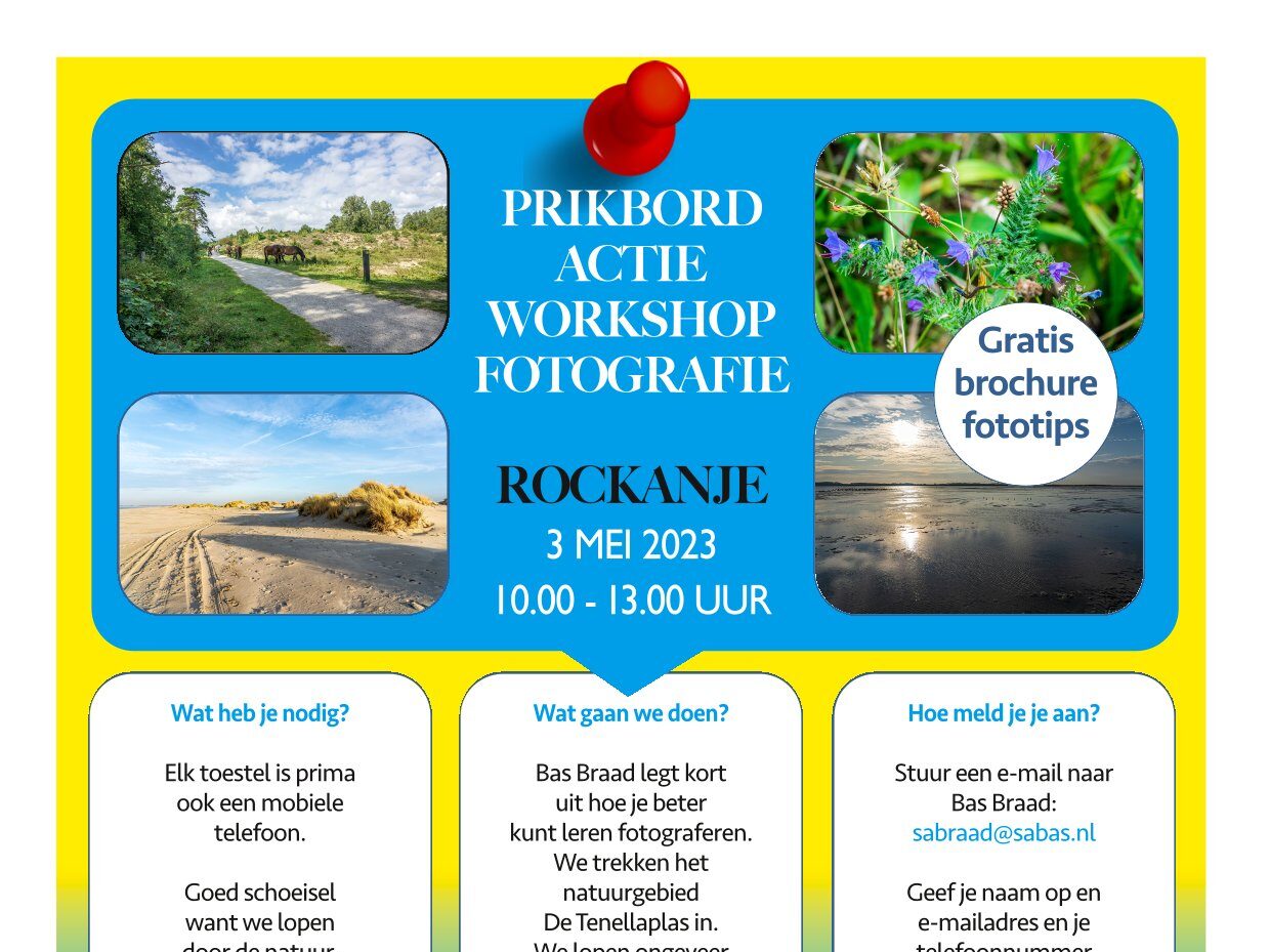 Er is nog plek bij de Prikbord Actie Workshop Fotografie!